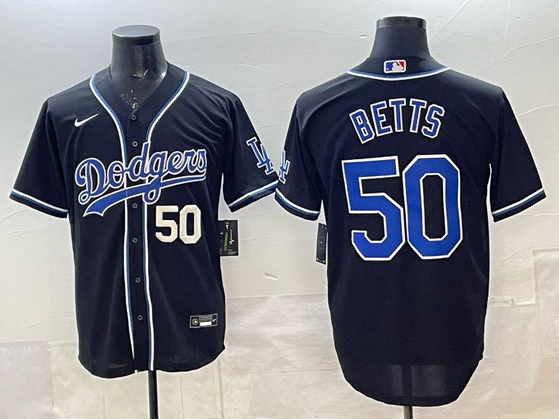 Men 2025 Nike Los Angeles Dodgers #50 Betts Black MLB Jersey style 003->los angeles dodgers->MLB Jersey